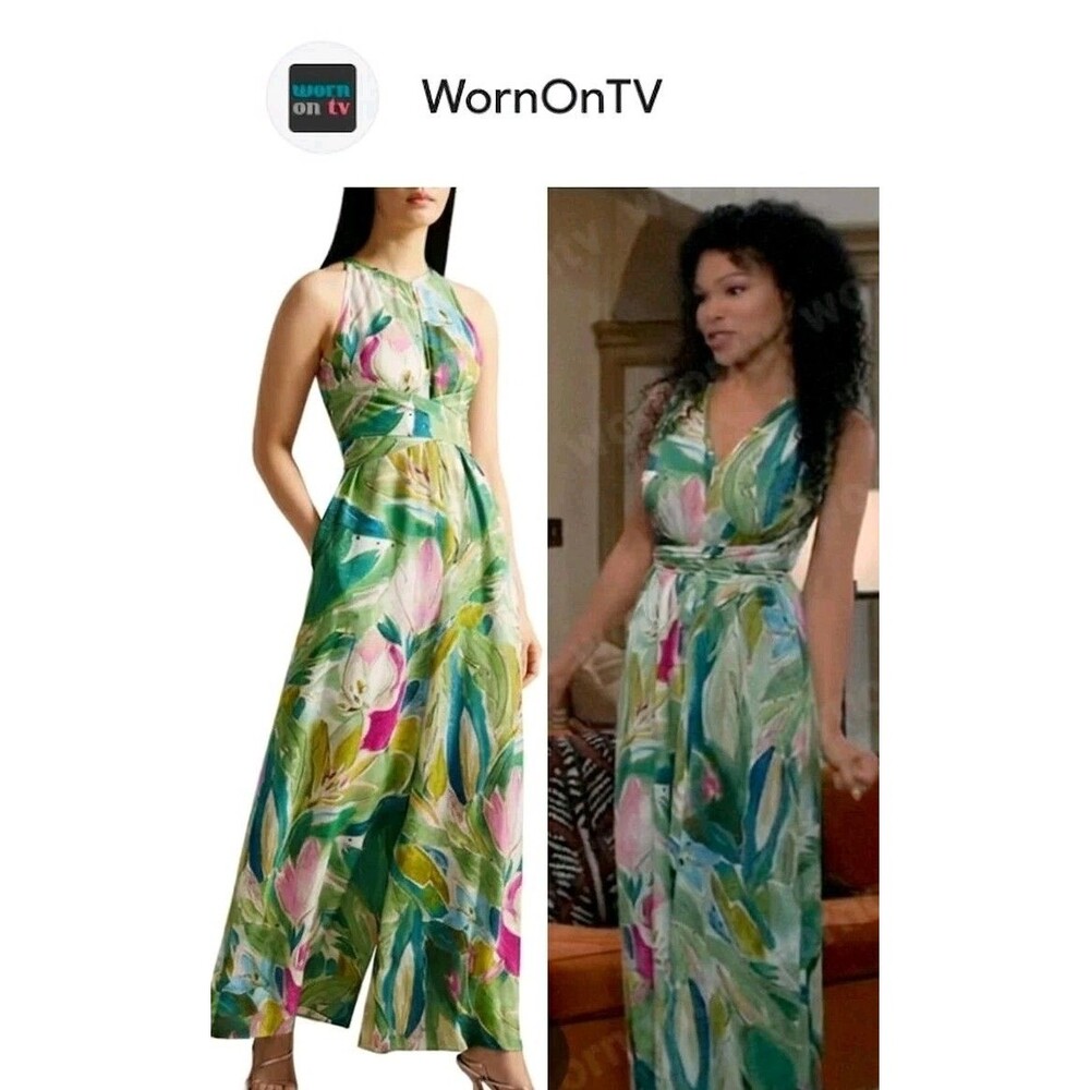 Ted Baker RACHILY Jumpsuit US 12 L Floral Worn On TV $325 NWT summer pockets